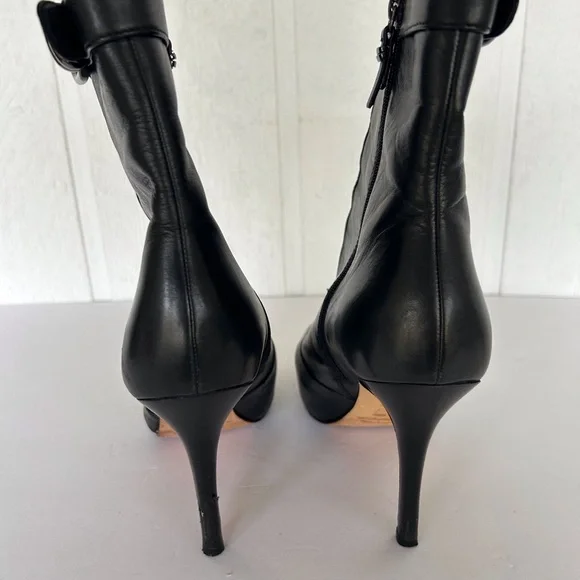 VIA SPIGA BLACK LEATHER BOOTS SIZE 8.5 - Picture 4 of 16